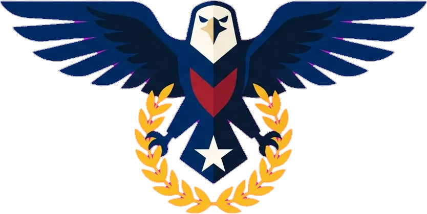 Eagle emblem with a laurel wreath, shown when you pass a citizenship practice test