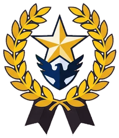 Pro unlock crest: a gold laurel wreath around a star over an eagle shield.